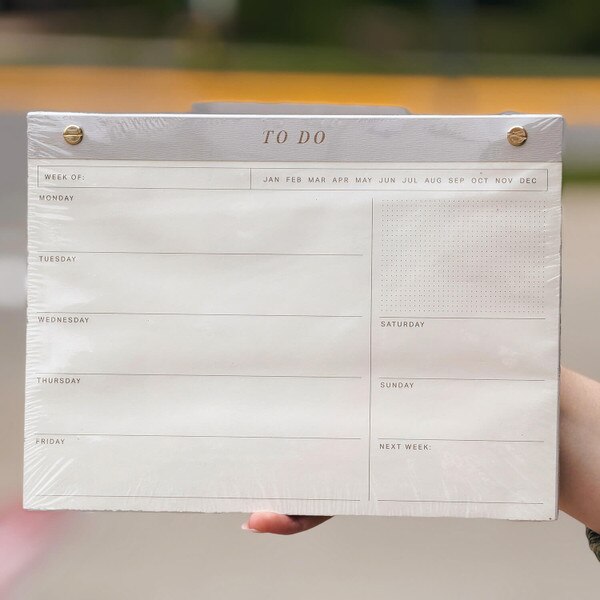 Gray Weekly Desk Pad